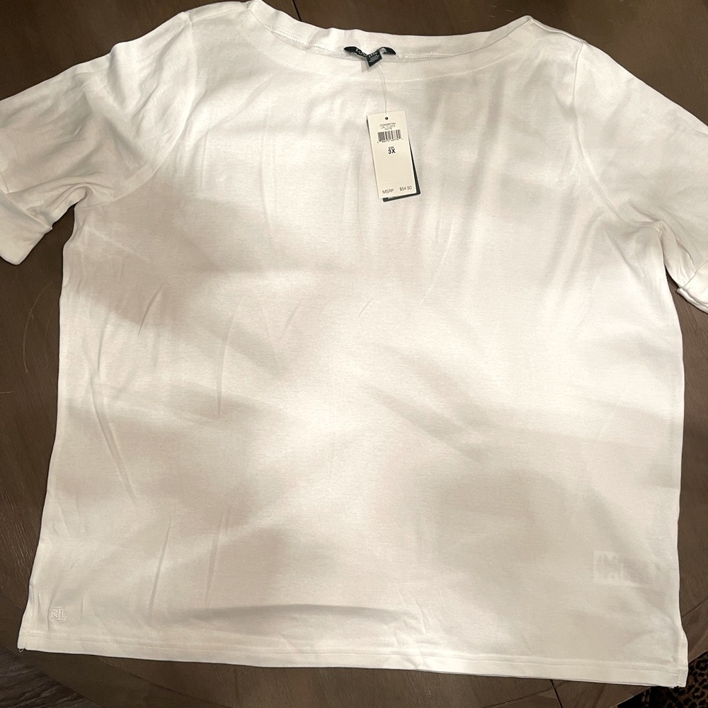Ralph Lauren Tee/Boat Neck Split Hem